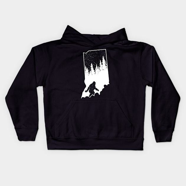 Indiana Bigfoot Gift Kids Hoodie by Tesszero